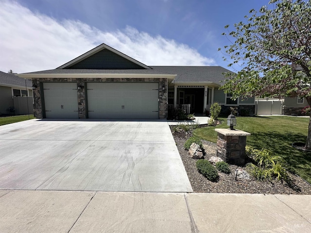 805 W Arbor Pointe Way, Nampa, ID 83686 - single story home featuring a garage, concrete driveway, a front lawn, and stone siding