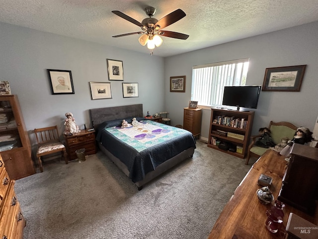 805 W Arbor Pointe Way, Nampa, ID 83686 - bedroom with carpet floors, a textured ceiling, and a ceiling fan