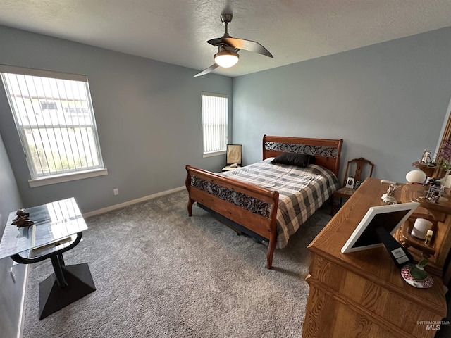 805 W Arbor Pointe Way, Nampa, ID 83686 - bedroom featuring carpet flooring, baseboards, a ceiling fan, and a textured ceiling