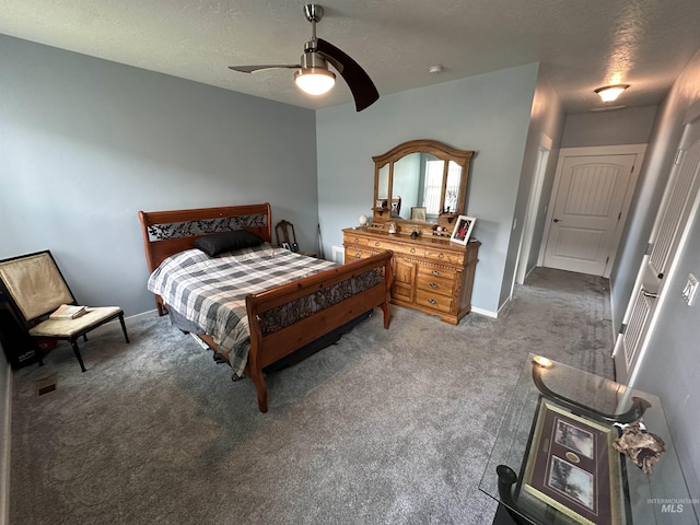 805 W Arbor Pointe Way, Nampa, ID 83686 - bedroom featuring a textured ceiling, carpet floors, baseboards, and a ceiling fan
