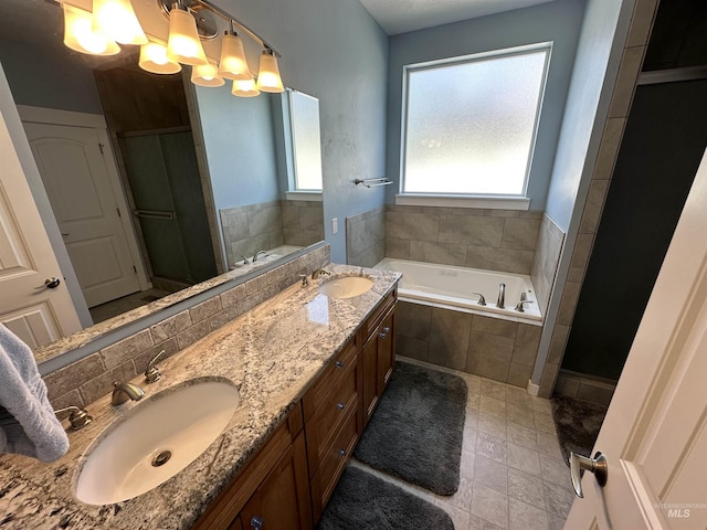 805 W Arbor Pointe Way, Nampa, ID 83686 - full bath featuring a garden tub, a shower stall, and double vanity