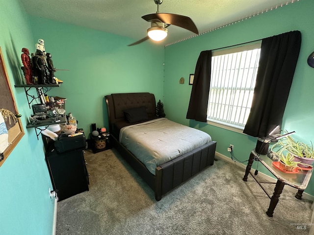805 W Arbor Pointe Way, Nampa, ID 83686 - bedroom with carpet floors, a ceiling fan, baseboards, and a textured ceiling