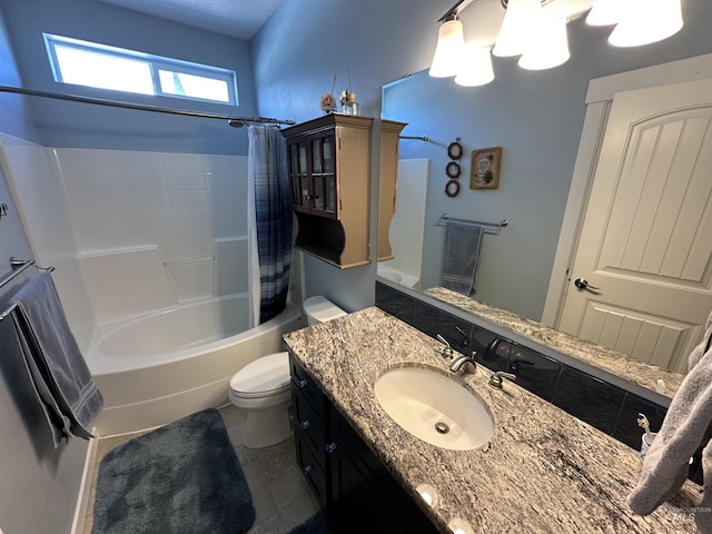805 W Arbor Pointe Way, Nampa, ID 83686 - full bath with toilet, shower / bath combo, vanity, and tile patterned floors