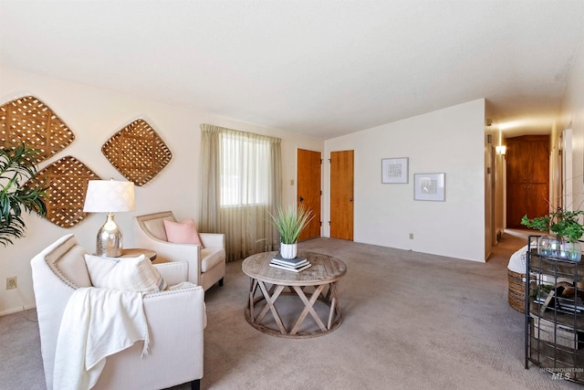 view of carpeted living area