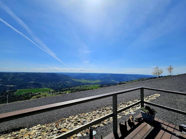 balcony with a mountain view