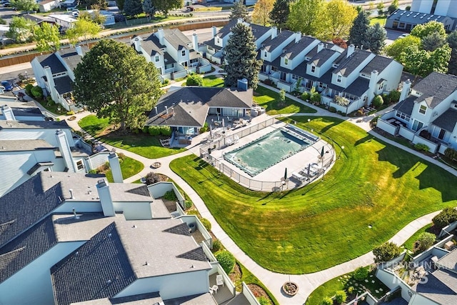 bird's eye view with a residential view