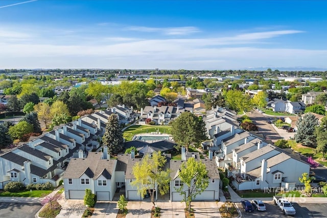 aerial view with a residential view