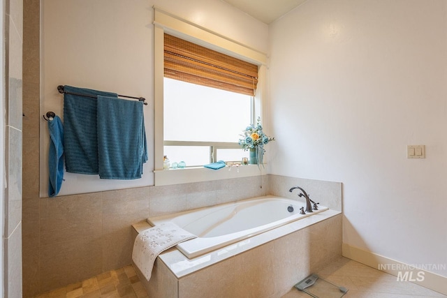 full bathroom featuring a garden tub