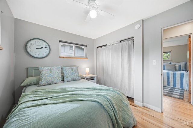 2906 W Kathryn St, Boise, ID 83705 - bedroom featuring wood finished floors, baseboards, and a ceiling fan