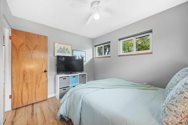 2906 W Kathryn St, Boise, ID 83705 - bedroom with light wood-type flooring, ceiling fan, and baseboards