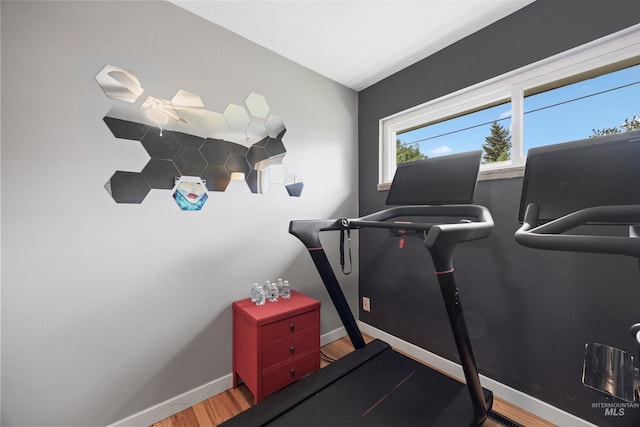 2906 W Kathryn St, Boise, ID 83705 - exercise area with baseboards and wood finished floors