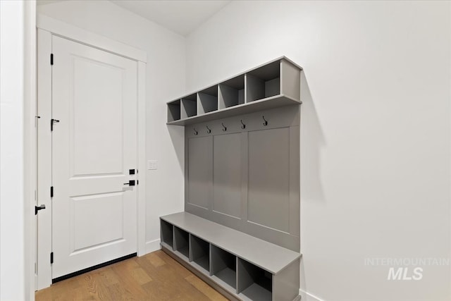 mudroom featuring light hardwood / wood-style floors