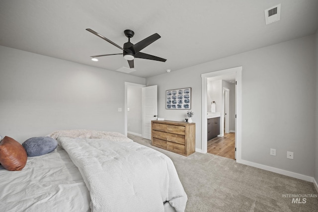 10061 W La Jolla Dr, Boise, ID 83709 - carpeted bedroom featuring connected bathroom and a ceiling fan