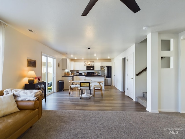 living room featuring wood-type flooring