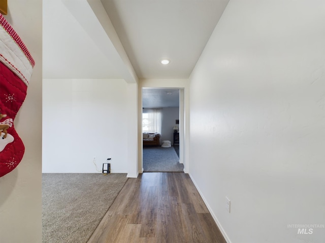 hall featuring wood-type flooring