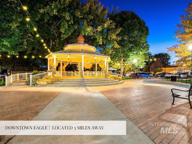 view of community with a gazebo