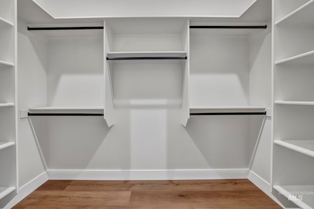 spacious closet featuring wood finished floors