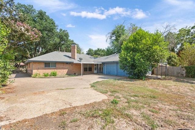 exterior space featuring a garage