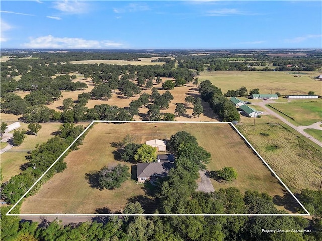 bird's eye view featuring a rural view