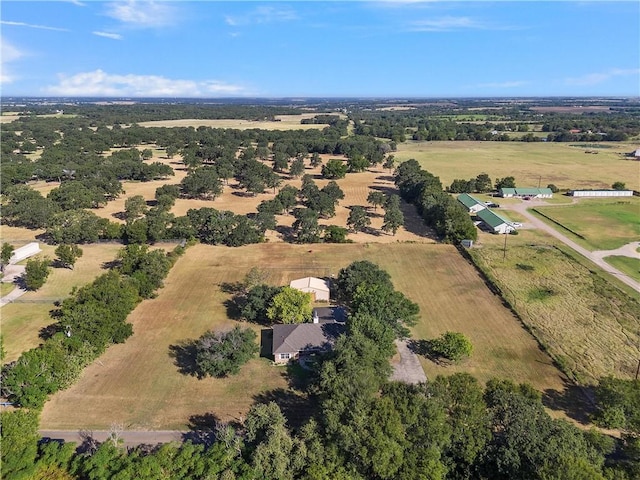 aerial view featuring a rural view