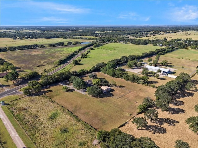 bird's eye view with a rural view