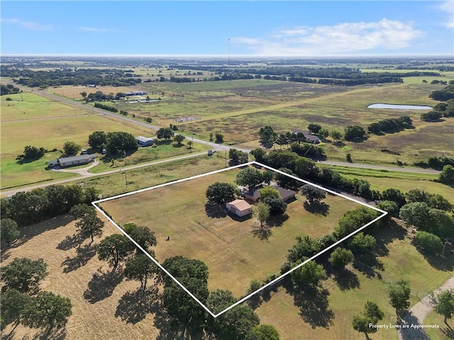 bird's eye view with a rural view