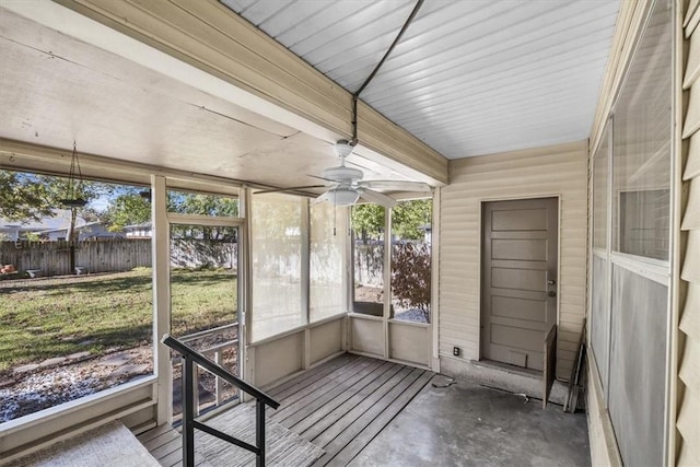 unfurnished sunroom featuring a healthy amount of sunlight