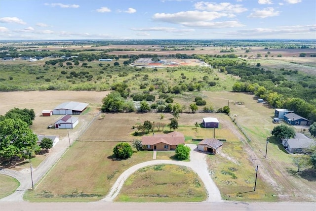 bird's eye view with a rural view