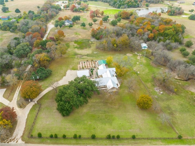 drone / aerial view with a rural view