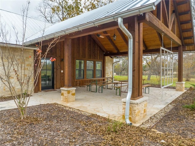 view of patio / terrace with ceiling fan