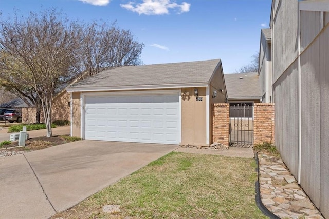 garage with a gate