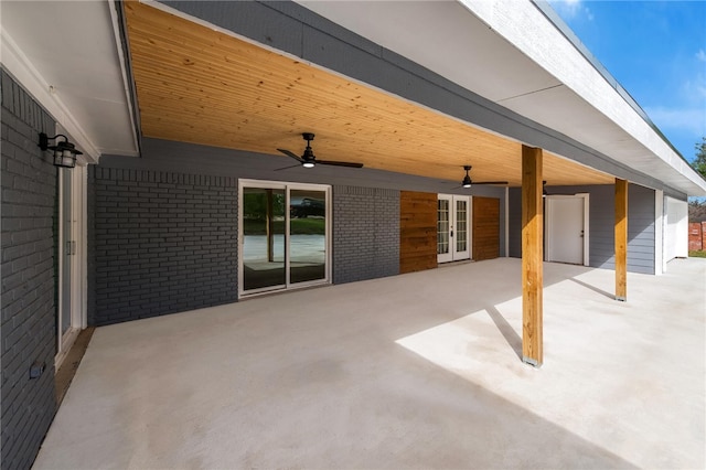 view of patio featuring french doors