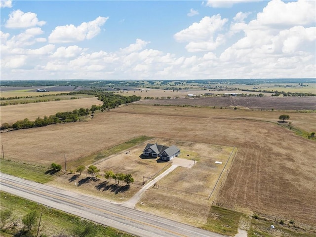 bird's eye view with a rural view