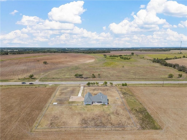 aerial view with a rural view