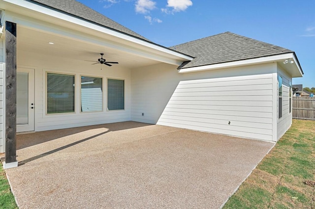 view of patio / terrace with ceiling fan