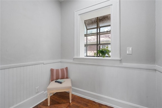 unfurnished room with dark hardwood / wood-style floors