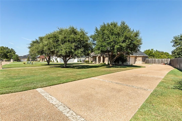 view of yard with fence