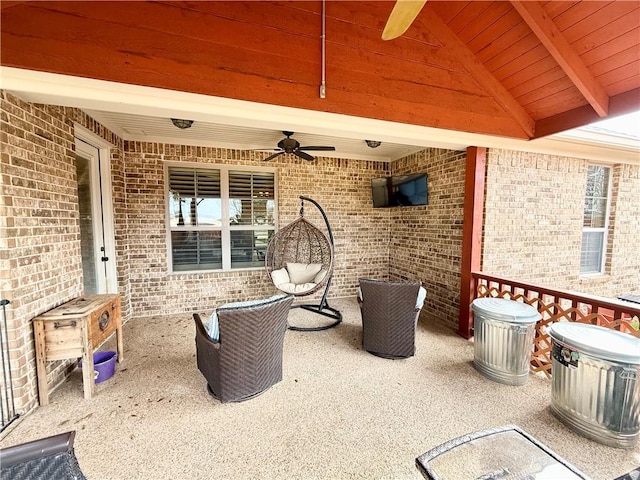 view of patio with ceiling fan