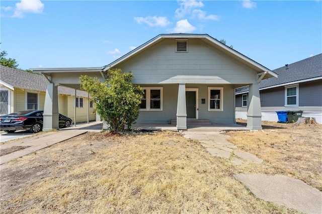 bungalow-style house with covered porch