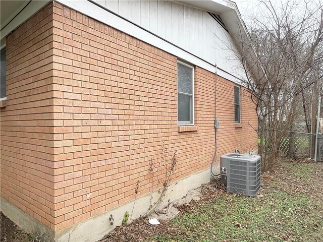 view of property exterior featuring central air condition unit