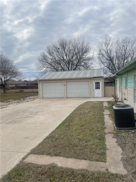 garage with central air condition unit