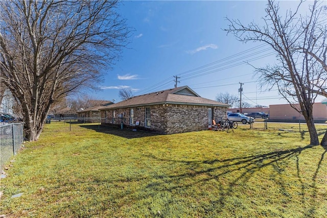 view of yard with fence