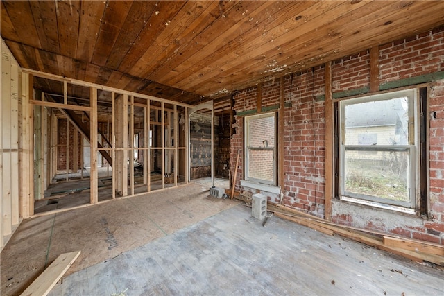 misc room with wooden ceiling