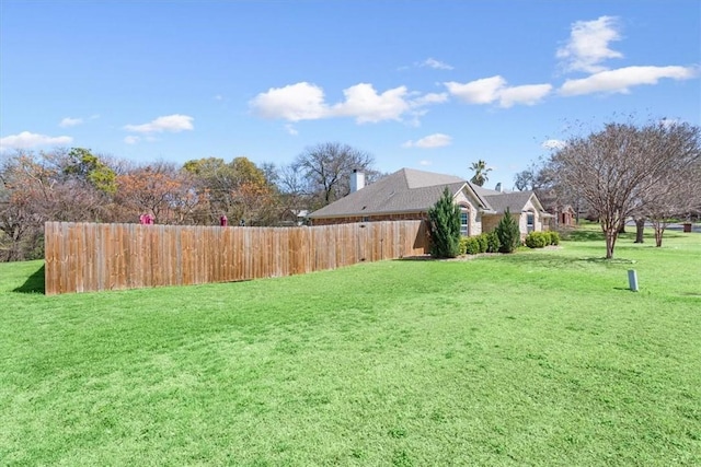 view of yard featuring fence