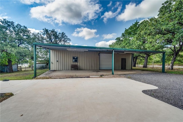 view of patio featuring a carport