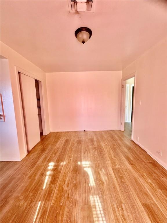 interior space with light hardwood / wood-style floors