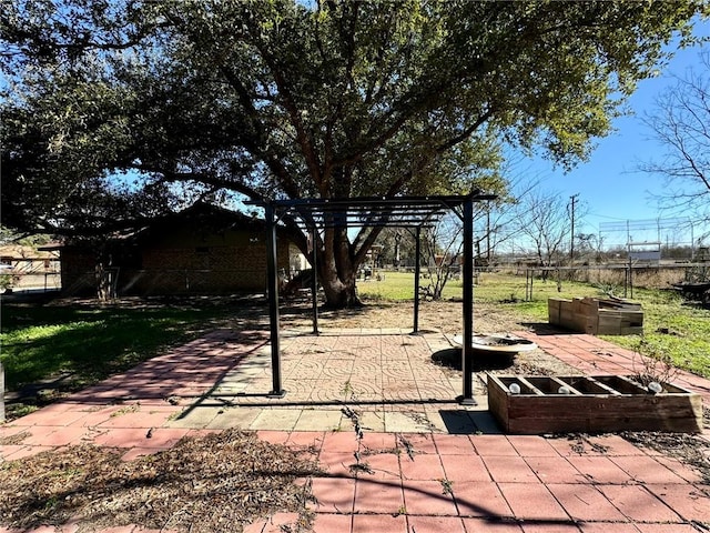 view of patio with a pergola