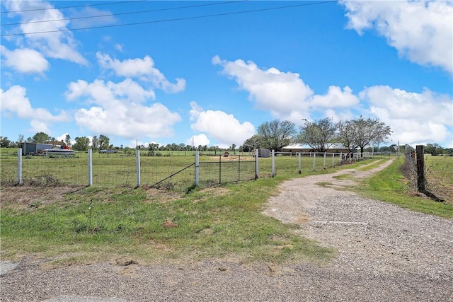 view of road featuring a rural view