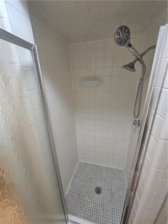 full bathroom featuring a shower stall