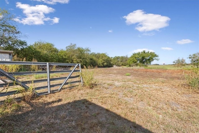 view of yard with a rural view